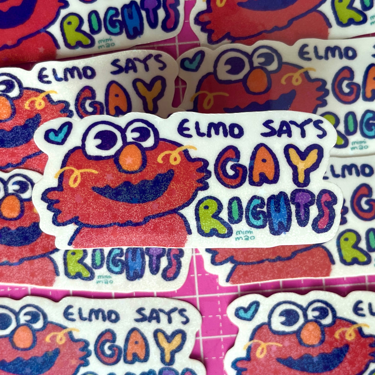 elmo says gay rights sticker