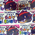 shadow says gay rights sticker
