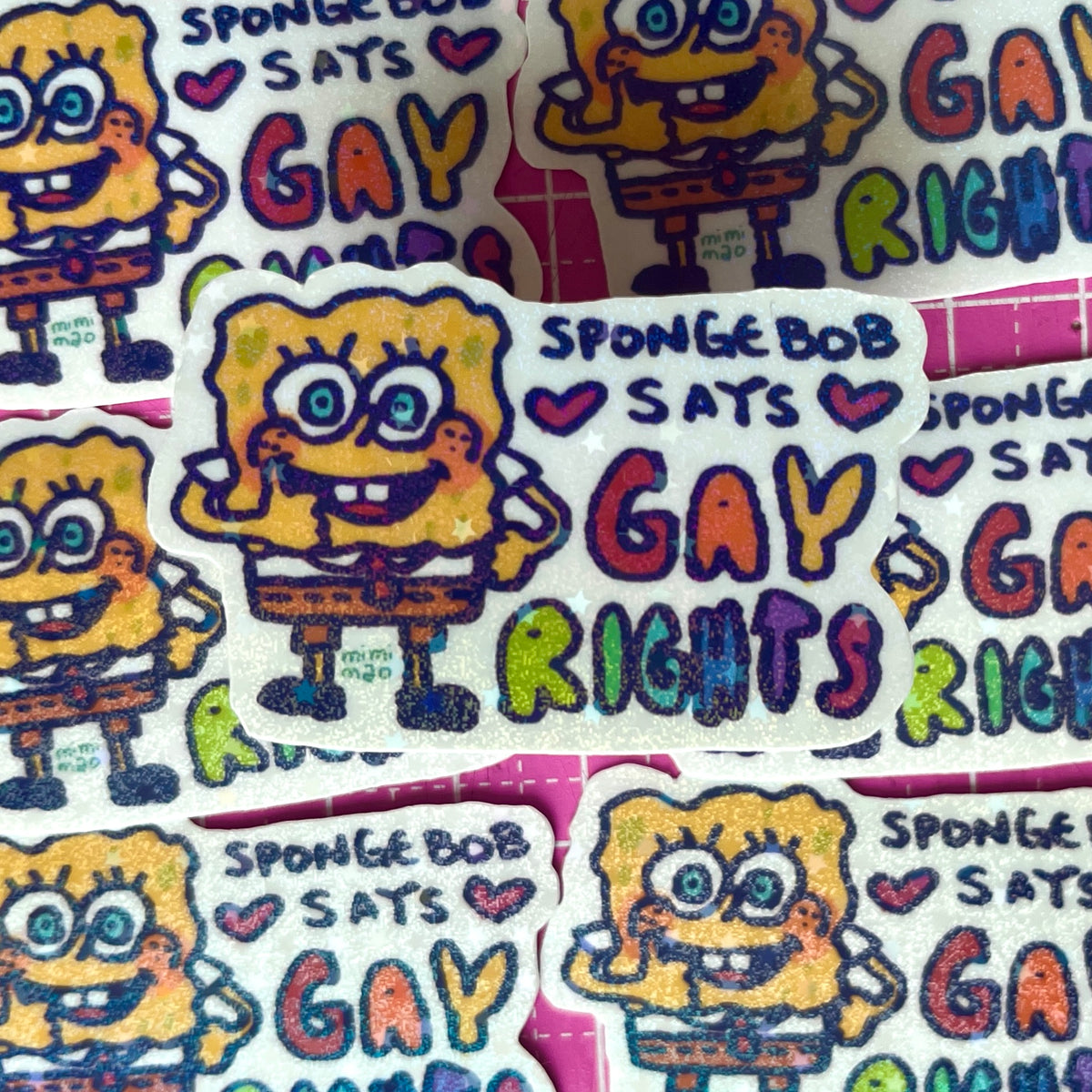 spongebob says gay rights sticker