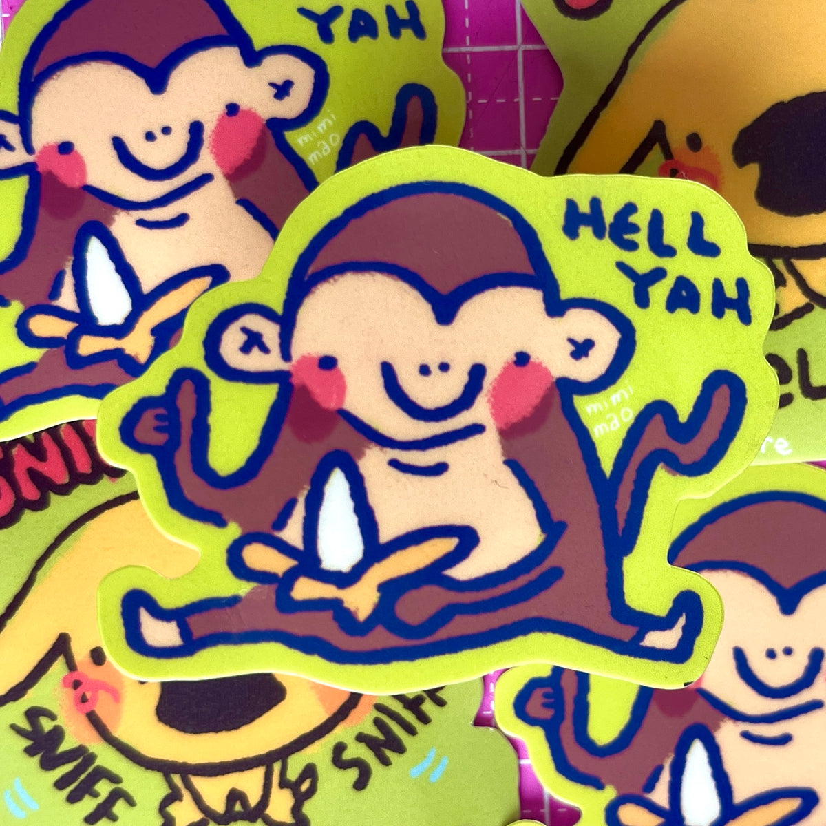 hell yah monkey sticker