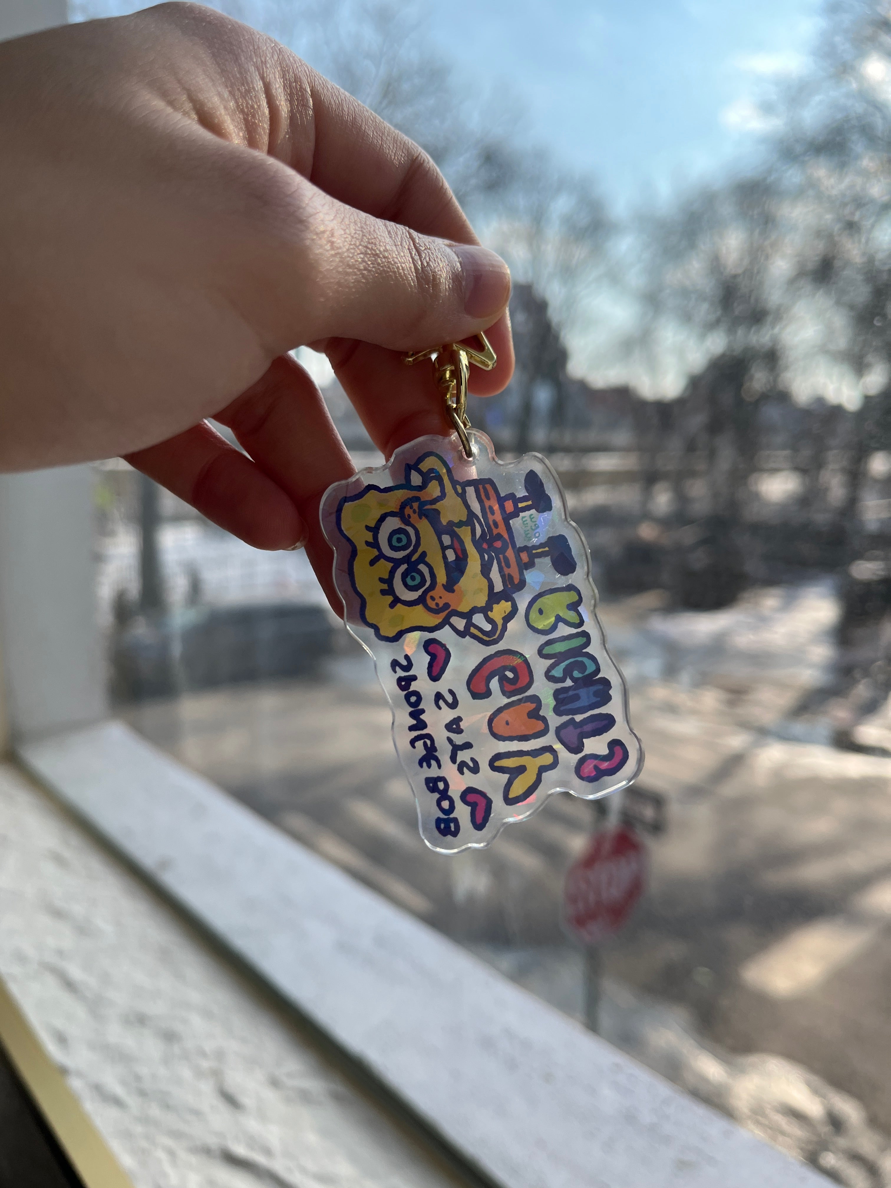 Spongebob Says Gay Rights Acrylic Keychain