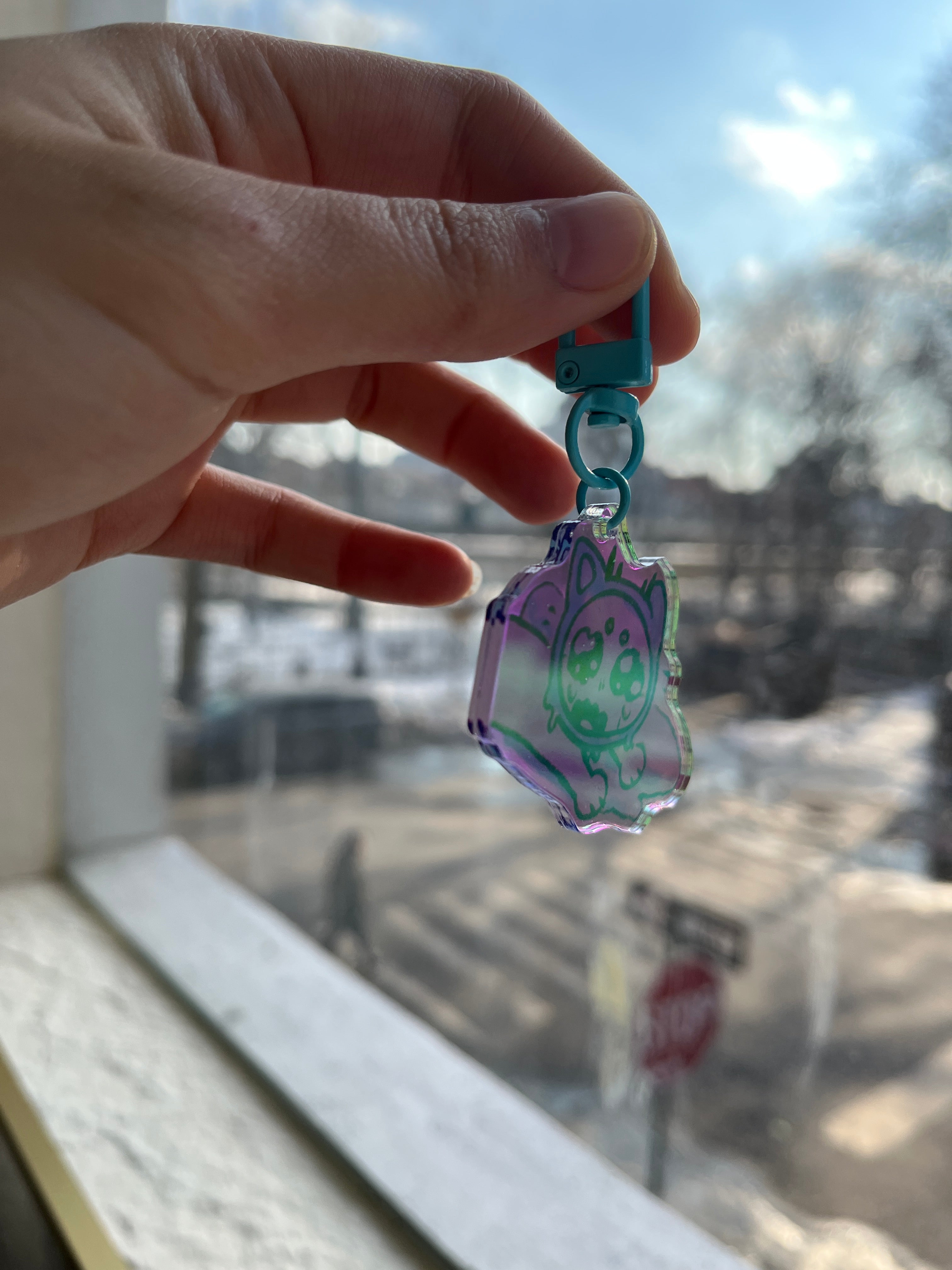 Sob puddle acrylic keychain